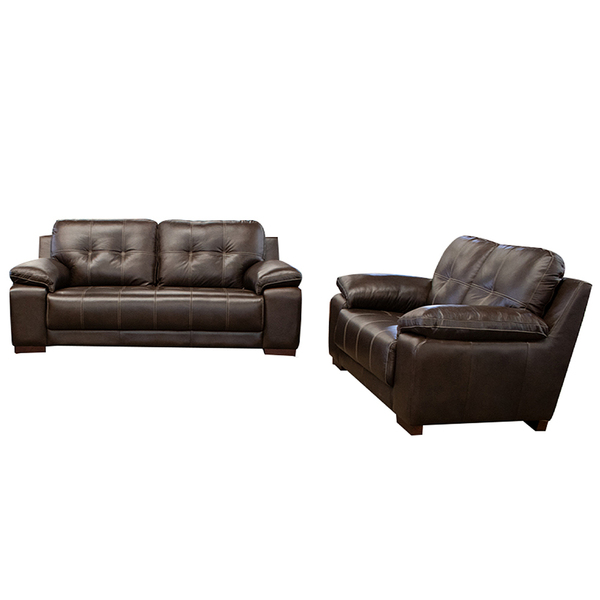 Conjunto Sofá De Couro 2 E 3 Lugares Enrico M06 Cor Marrom 49