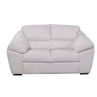 Conjunto Sofá De Couro Floyde 3 E 2 Lugares Branco Pigmentado