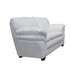 Conjunto Sofá De Couro Gana 3 E 2 Lugares Branco Pigmentado -