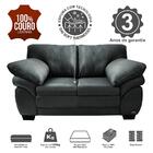 Conjunto Sofá De Couro Legítimo 3 E 2 Lugares Cama Inbox Mont