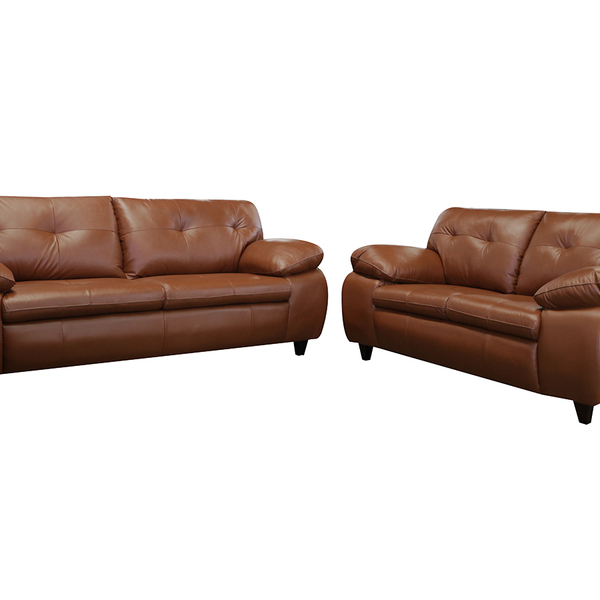 Conjunto Sofá De Couro Marselha 3 E 2 Lugares Conhaque Com Br