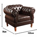 Conjunto Sofá Duquesa Chesterfield 3 Lugares + 1 Poltrona Café