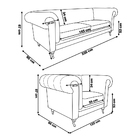 Conjunto Sofá E 2 Poltronas Chesterfield Duo Couro Tabaco G40