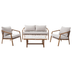 Conjunto para Jardim Sofá e Mesa 6 lugares 4 Peças Alumínio Bege Gaia Naterial