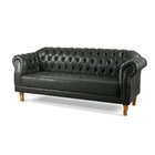 Conjunto Sofá E Poltronas Chesterfield Duque Preto