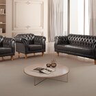 Conjunto Sofá E Poltronas Chesterfield Duque Preto