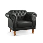 Conjunto Sofá E Poltronas Chesterfield Duque Preto