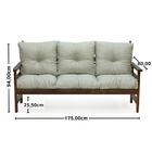 Conjunto Sofá Havaí 3 Lugares + 2 Poltronas De Madeira Com Al