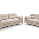 Conjunto Sofá Ibiza Living 2 E 3 Lugares Creme Confortável Sa