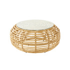 Conjunto de Sofá com Mesa e Poltrona para Jardim Bellis 5 Lugares Alumínio e Poliéster Bege Naterial