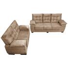 Conjunto Sofá Luxemburgo 3 E 2 Lugares 1,52m E 2,02m Suede Ca