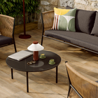 Conjunto para Jardim Sofá, Mesa e Poltrona 4 lugares Alumínio Bege|Cinza Escuro Fuji Naterial