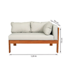 Conjunto Sofá 3 Lugares com Módulo Central e Lateral Esquerdo e Mesa de Centro de Madeira Yumi Naterial