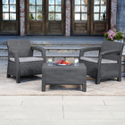 Conjunto de Poltronas para Jardim Corfu Balcony 3 peças 79x75cm Alumínio e Poliéster Cinza Keter