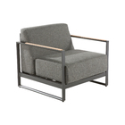 Conjunto de Sofá com Mesa para Jardim Noxia 5 Lugares Alumínio e Polipropileno Cinza Naterial