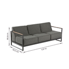 Conjunto de Sofá com Mesa para Jardim Noxia 5 Lugares Alumínio e Polipropileno Cinza Naterial