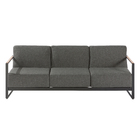 Conjunto de Sofá com Mesa para Jardim Noxia 5 Lugares Alumínio e Polipropileno Cinza Naterial