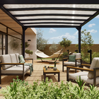 Conjunto de Sofá com Mesa e Poltrona para Jardim Oris 5 Lugares Alumínio e Poliéster Bege Naterial