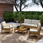 Conjunto para Jardim com Sofá, Poltrona e Mesa de Centro 4 Lugares Madeira Canela Solarium Naterial