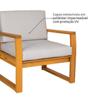 Conjunto para Jardim com Sofá, Poltrona e Mesa de Centro 4 Lugares Eucalipto Caramelo Solarium Naterial