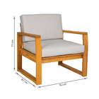 Conjunto para Jardim com Sofá, Poltrona e Mesa de Centro 4 Lugares Eucalipto Caramelo Solarium Naterial