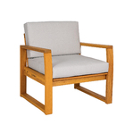 Conjunto para Jardim com Sofá, Poltrona e Mesa de Centro 4 Lugares Eucalipto Caramelo Solarium Naterial