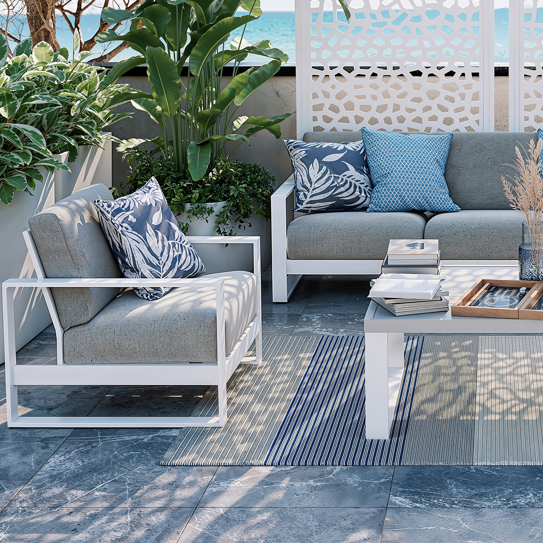 Conjunto para Jardim com 4 Lugares Athena Naterial