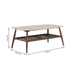 Conjunto para Jardim com Sofá, Poltrona e Mesa de Centro 4 Lugares Alumínio Bege|Marrom Retrô Naterial