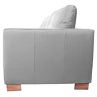 Conjunto Sofá Sala De Estar Kenny Pés Madeira Couro Cinza G43