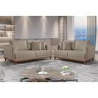Conjunto Sofás 2 E 3 Lugares Fixo Linho M-175 Martins Bege