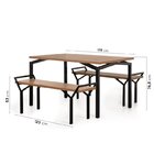 Conjunto Soho Mesa Industrial 4 Lugares Com 2 Bancos 2 Lugare