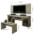 Conjunto Sparta Rack Painel 55" Mesa de Centro Mavaular Carva