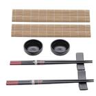 Conjunto Sushi 8 Peças Hashi Molheira Esteira E Suporte Lyor