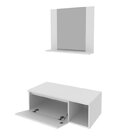 Conjunto Suspenso Para Banheiro Com Espelheira 80cm Branco