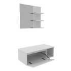 Conjunto Suspenso Para Banheiro Com Espelheira 80cm Branco