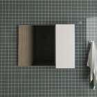 Conjunto Suspenso Para Banheiro Com Espelheira 80cm Branco/ma