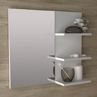 Conjunto Suspenso Para Banheiro Com Espelheira 80cm Marmoriza