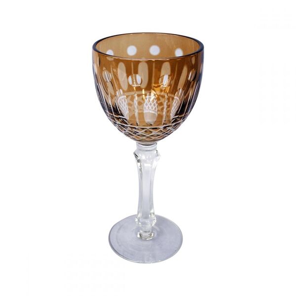 Conjunto Taças De Agua De Vidro Ambar  6 Pcs 9 3cm X 9 3cm X