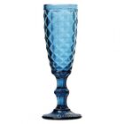 Conjunto Taças De Champagne De Vidro Azul  6 Pcs 5 8cm X 19 8