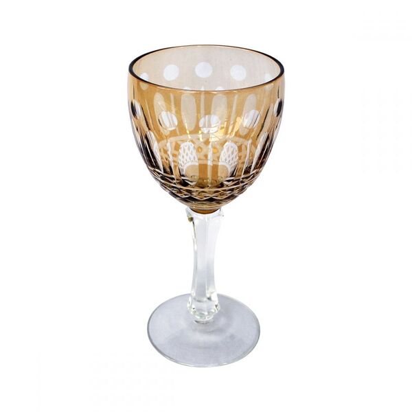 Conjunto Taças De Vinho De Vidro Ambar  6 Pcs 8 8cm X 8 8cm X