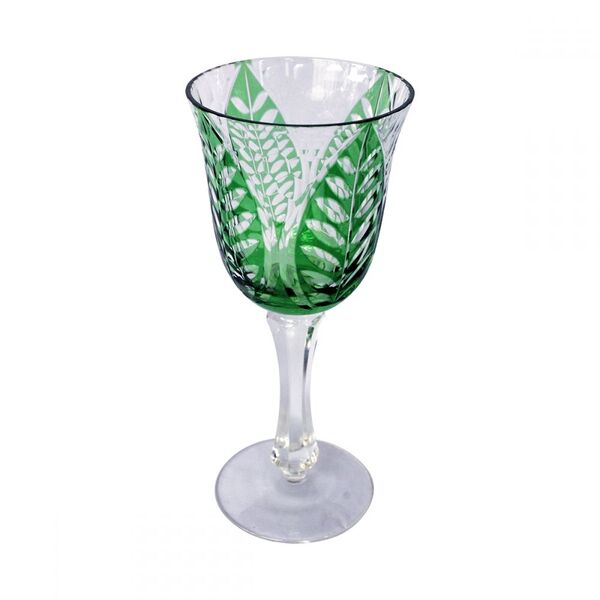 Conjunto Taças De Vinho De Vidro Verde  6 Pcs 8 3cm X 8 3cm X