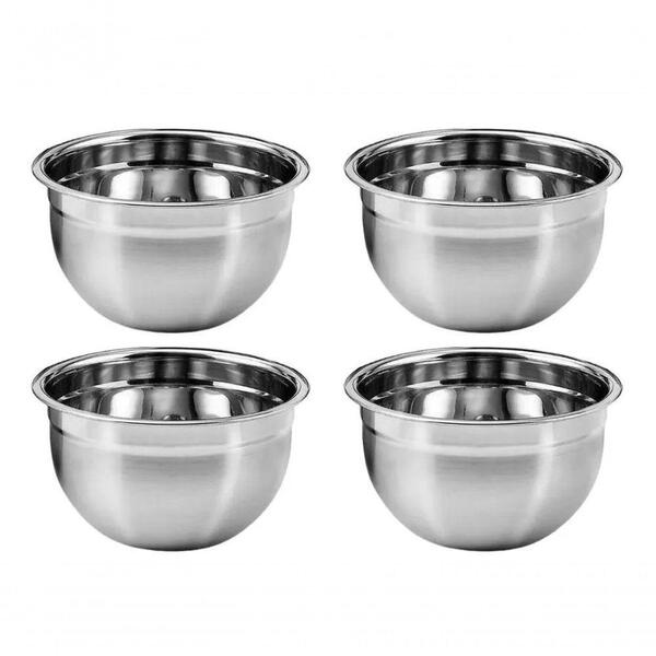 Conjunto Tigela Bowl Aço Inox Para Cozinha 28cm 4 Peças
