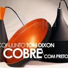Conjunto Tom Dixon De Alumínio Preto Com Cobre- Soq: E27