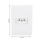 Conjunto Tomada 2P+T 20A 4X2 Branco Pial Plus+