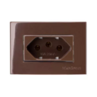 Conjunto Tomada 20a Margirius Marrom