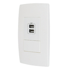 Conjunto de Tomada 2.4A 2USB Branco Pial Plus Legrand