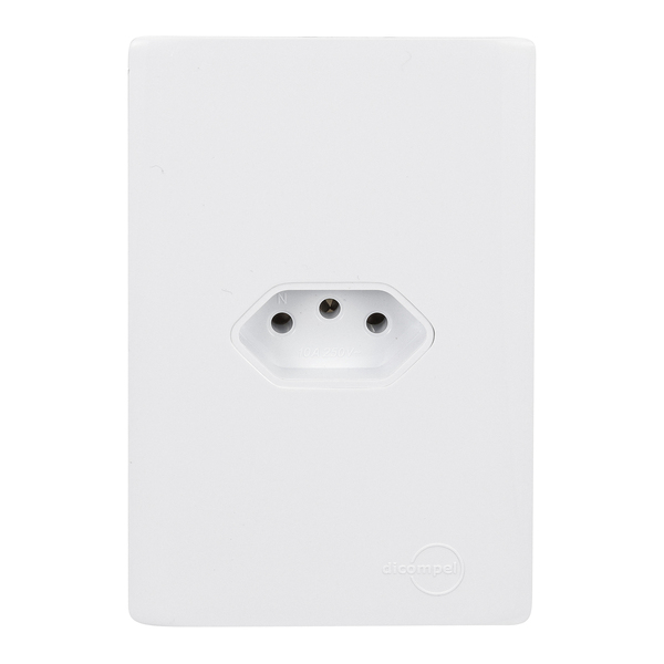 Conjunto Tomada 2P+T 10A 4X2 Branca Dicompel