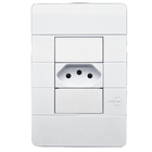 Conjunto Tomada 4x2 2P + Terra 10A Branco Dicompel