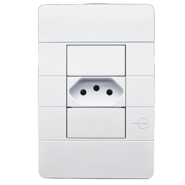 Conjunto Tomada 4x2 2P + Terra 10A Branco Dicompel