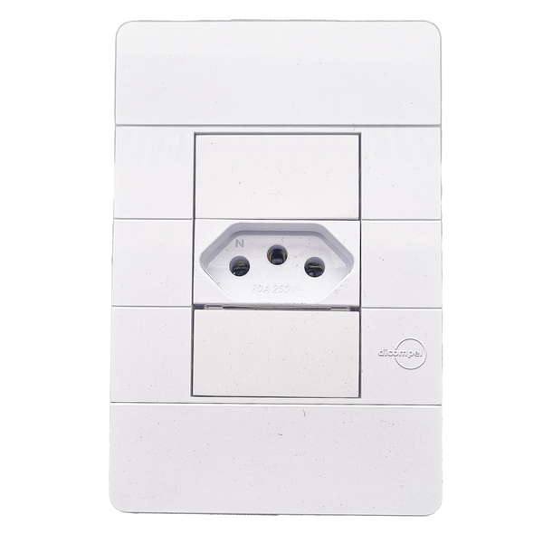 Conjunto Tomada 4x2 2P + Terra 20A Branco Dicompel